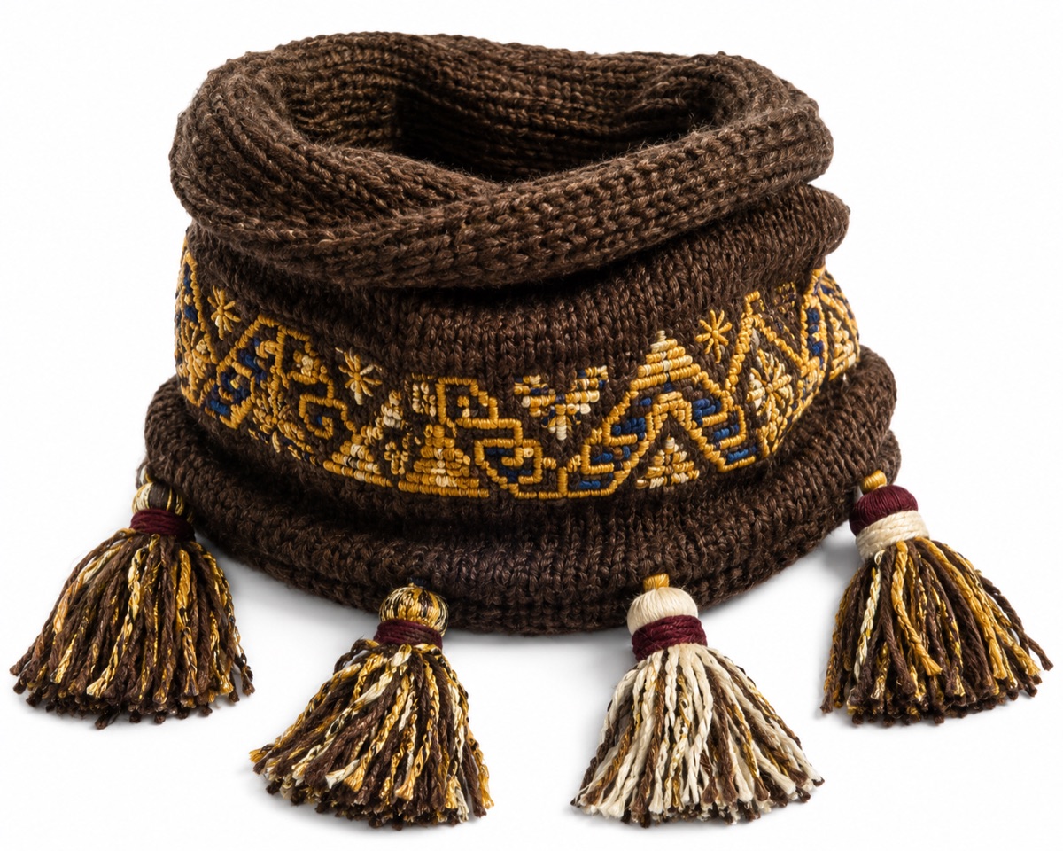 Embroidered Tassel Snood — view 1