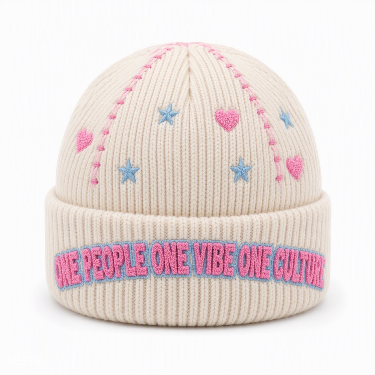 Chenille AK Beanie Cream — view 3