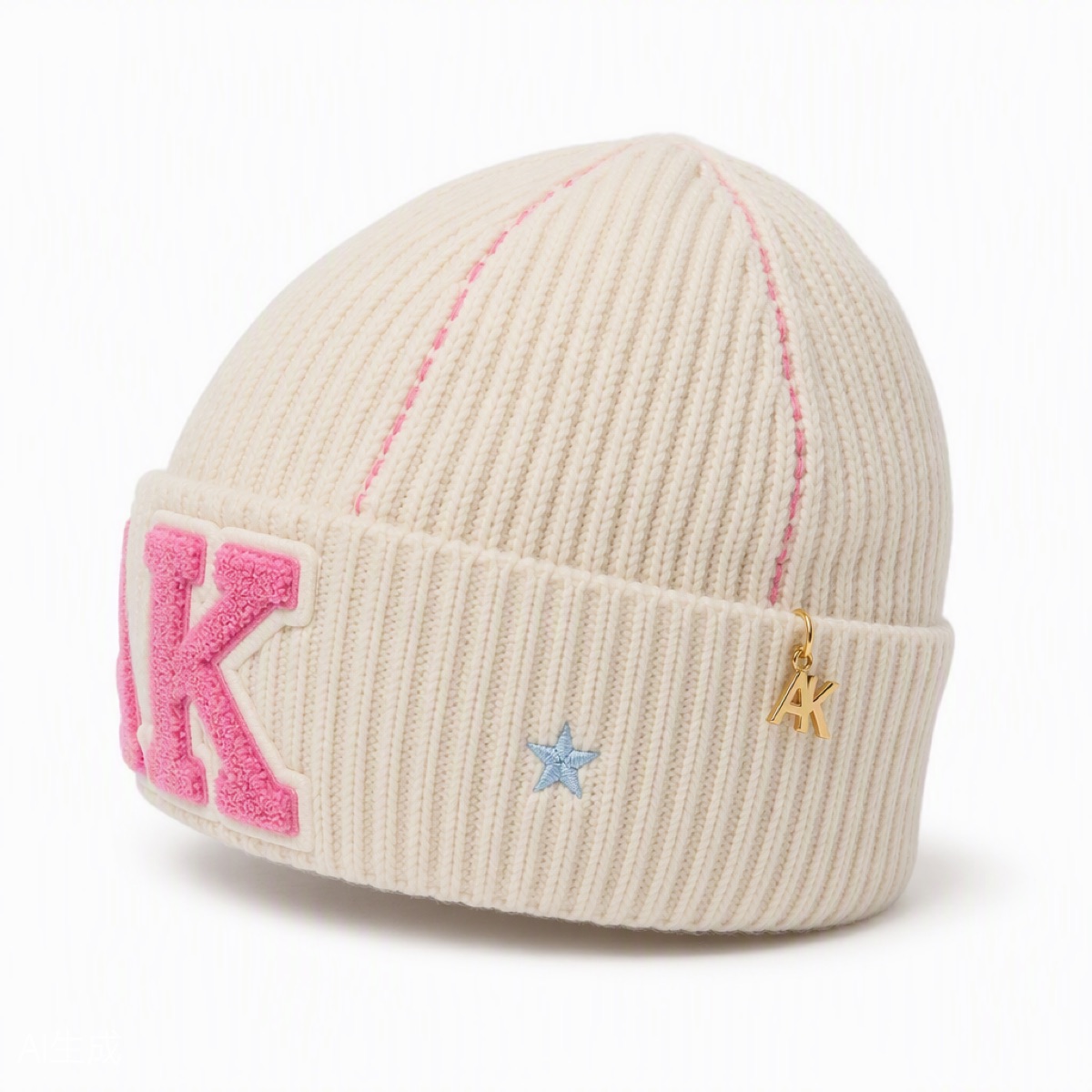 Chenille AK Beanie Cream — view 4