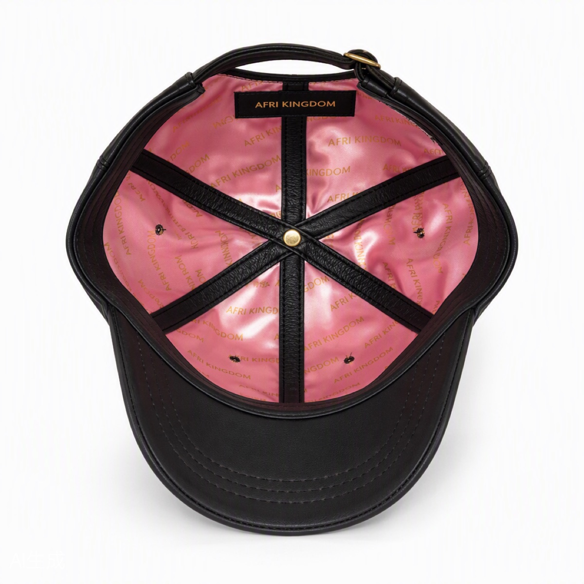 Gold-Hardware Leather Cap — view 1
