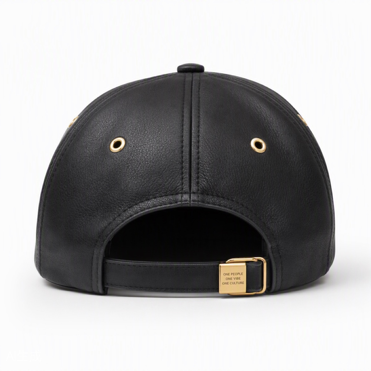 Gold-Hardware Leather Cap — view 2