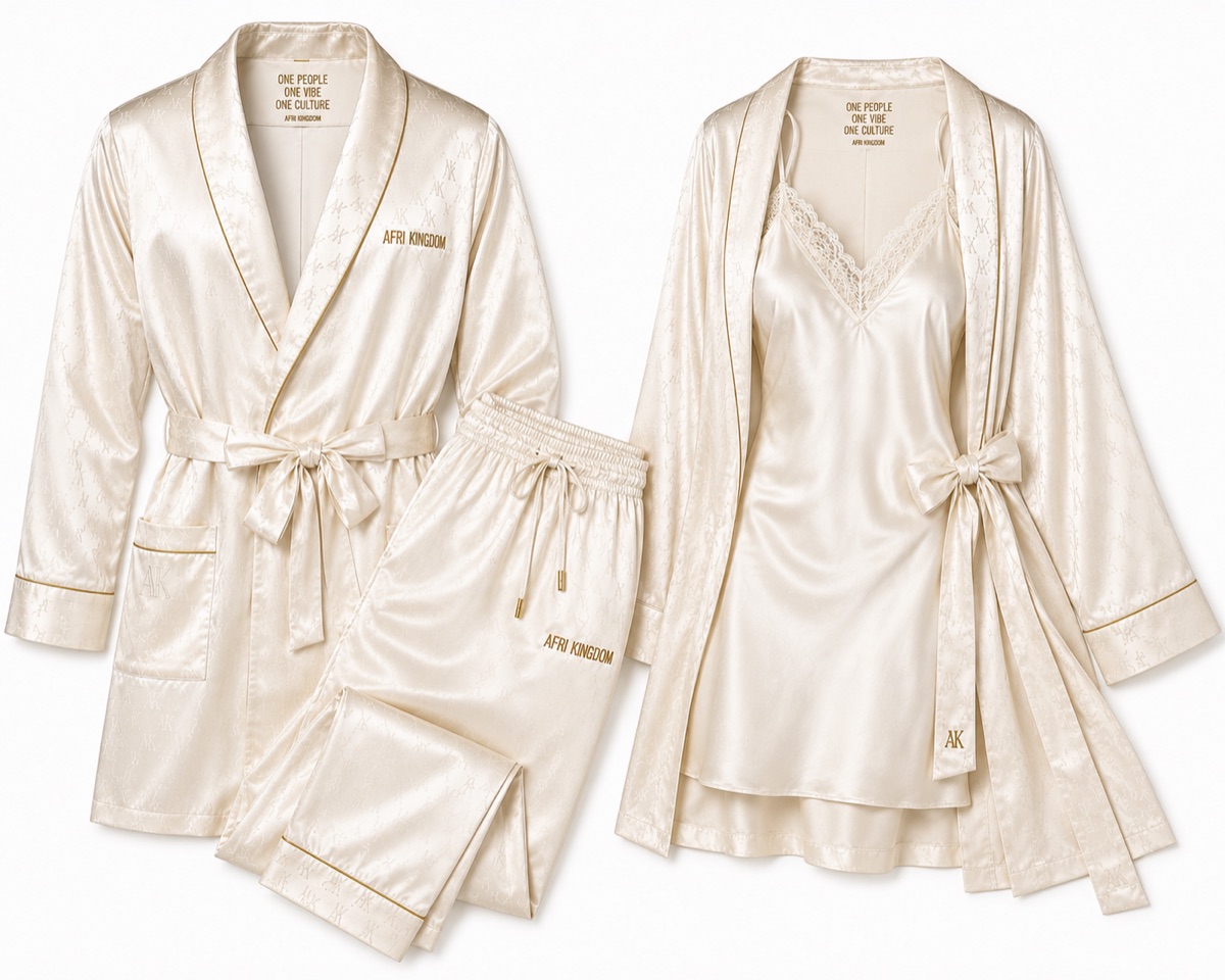 Ivory Satin Wrap Set — Hers — view 2