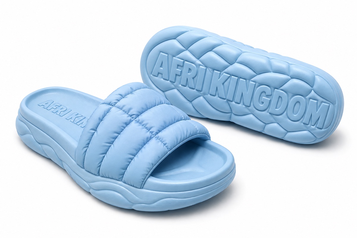 Baby Blue Puffer Slide — view 2