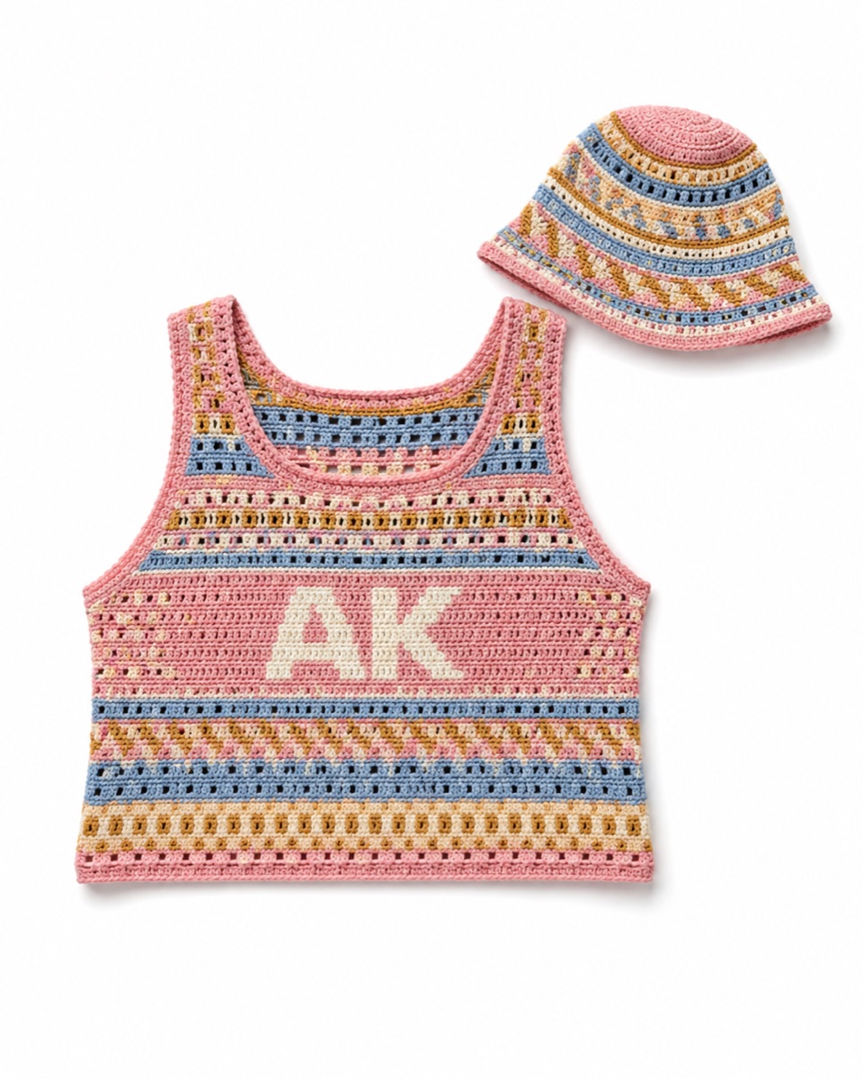 Crochet Tank + Bucket — view 1
