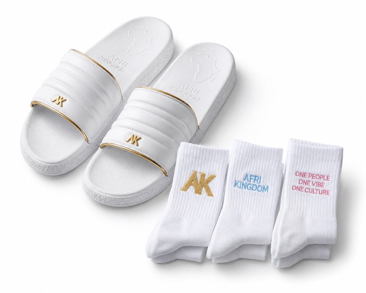 Gold Slides + Sock Set — view 1
